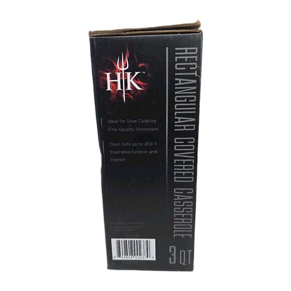 Hell's Kitchen rectangular covered casserole 3qt Fine Quality Stoneware New VSA - Picture 5 of 6